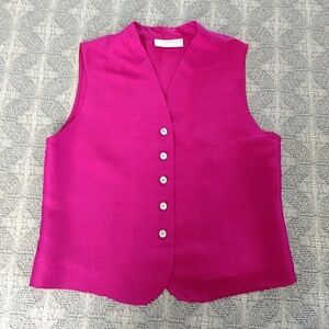 Valerie Stevens Fuchsia Button-Up Vest